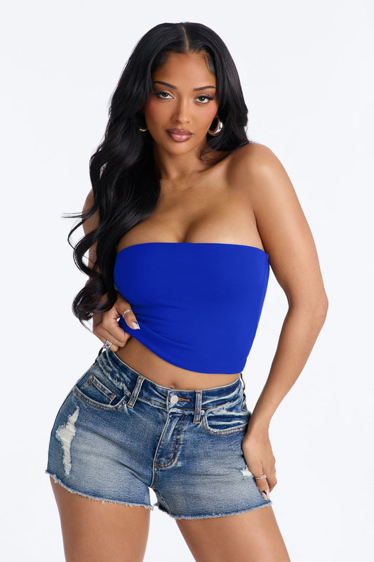 Veronica Double Lined Tube Top - Navy