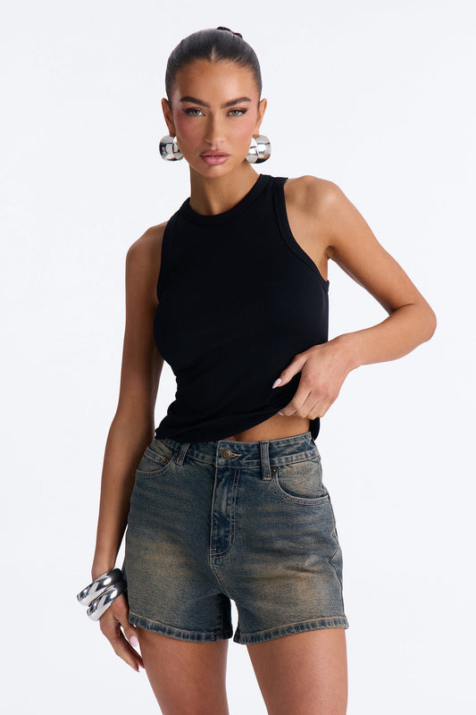 Bella Seamless Basic Tank Top - Black